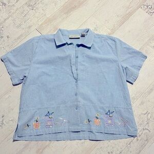 Jane Ashley Woman button down blouse with sparkle details size 2X